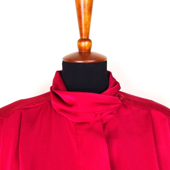 Vintage Pendleton Raspberry Turtle Neck Blouse Sz 18 - Picture 2 of 5